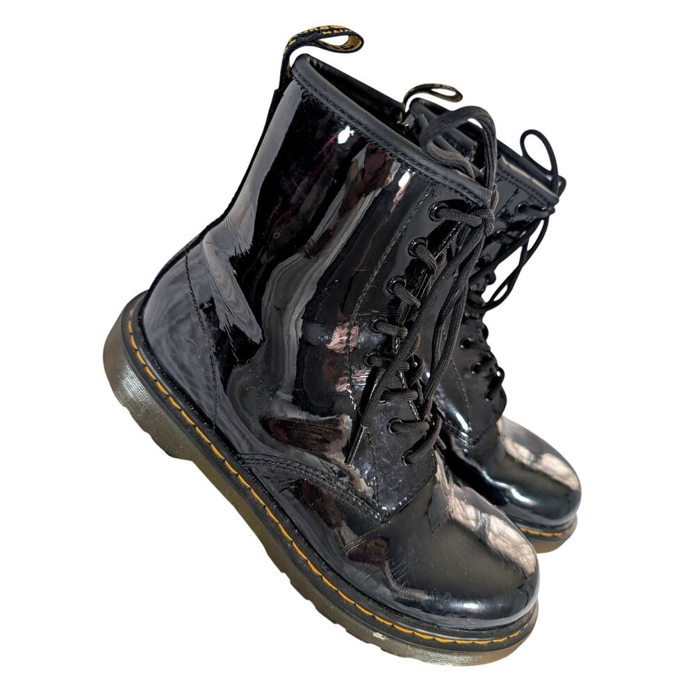NWOT! DOC MARTENS! DR, BLACK GENUINE PATENT LEATHER BOUNCING SOLE ZIP BOOTS! 7M